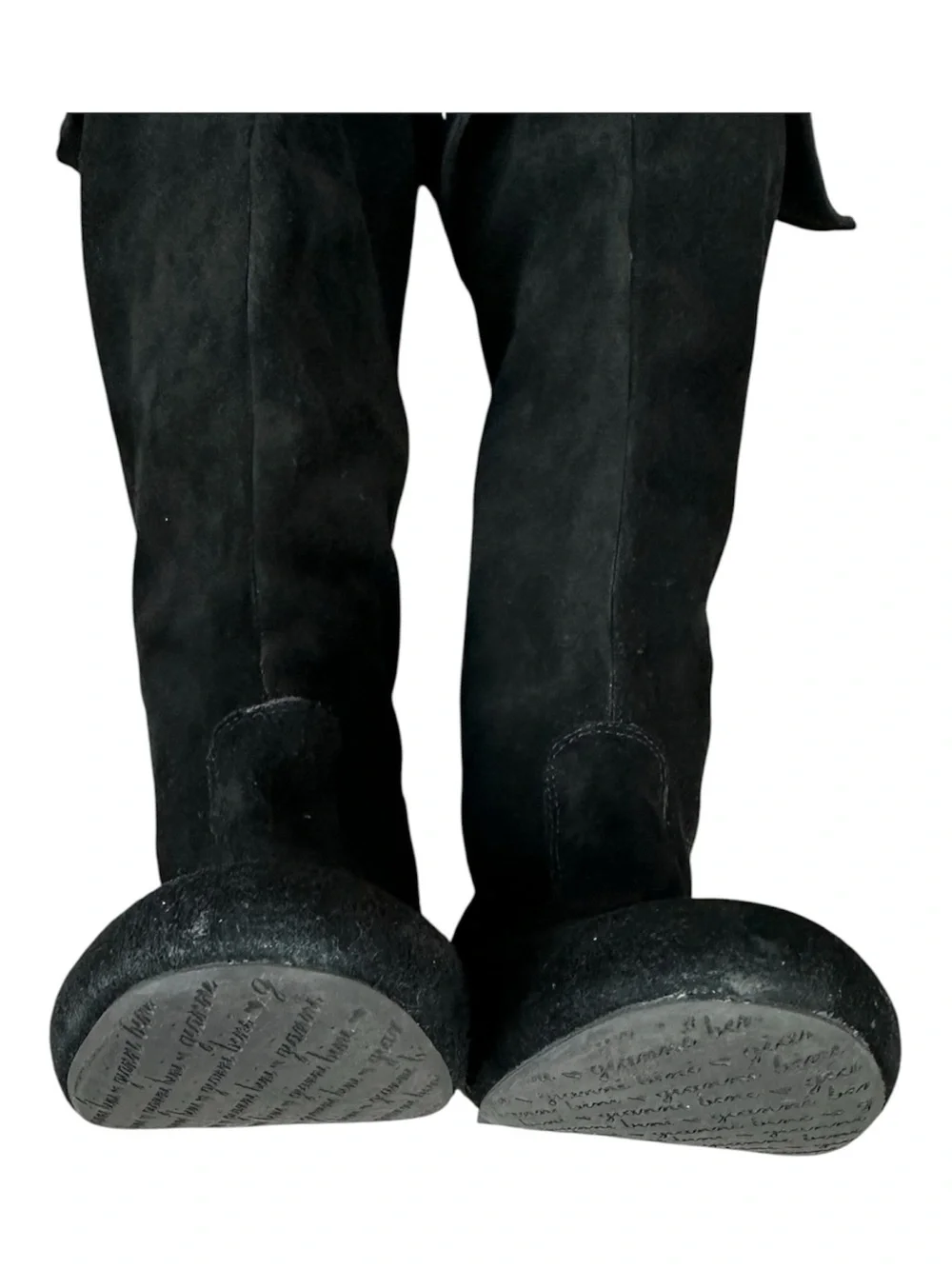 GIANNI BINI Women’s Black‎ Suede Knee-High Cuffed Boots Flats Size 7.5M